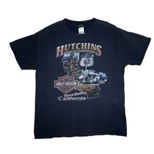Vintage Harley-Davidson Hutchins Yucca Valley California– Biker Graphic L